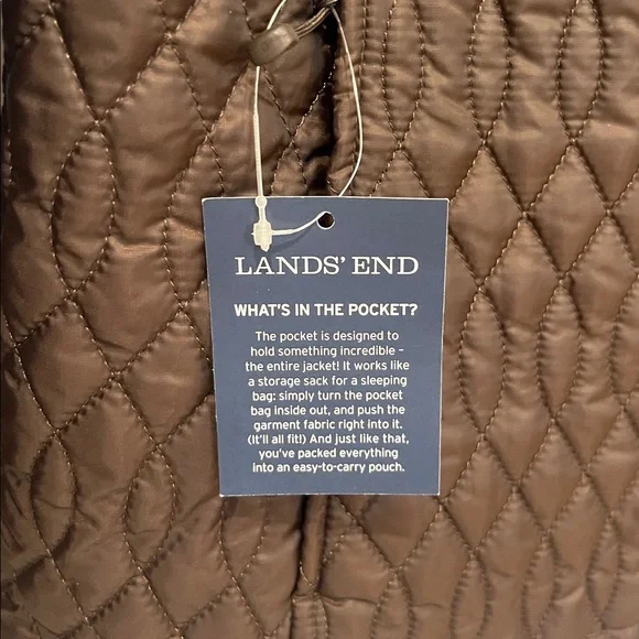 Lands' End Quilted Brown Jacket - Picture 5 of 9